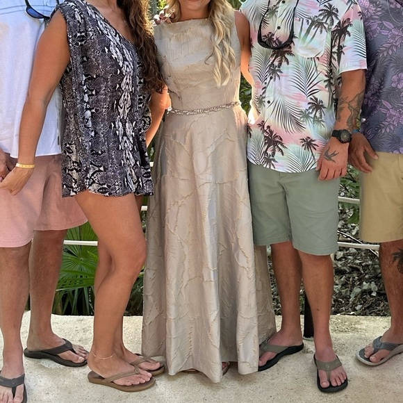 Marsoni Dresses & Skirts - Marsoni Bateau Neckline Leaf Print Dress - Size 8​​​​​​​